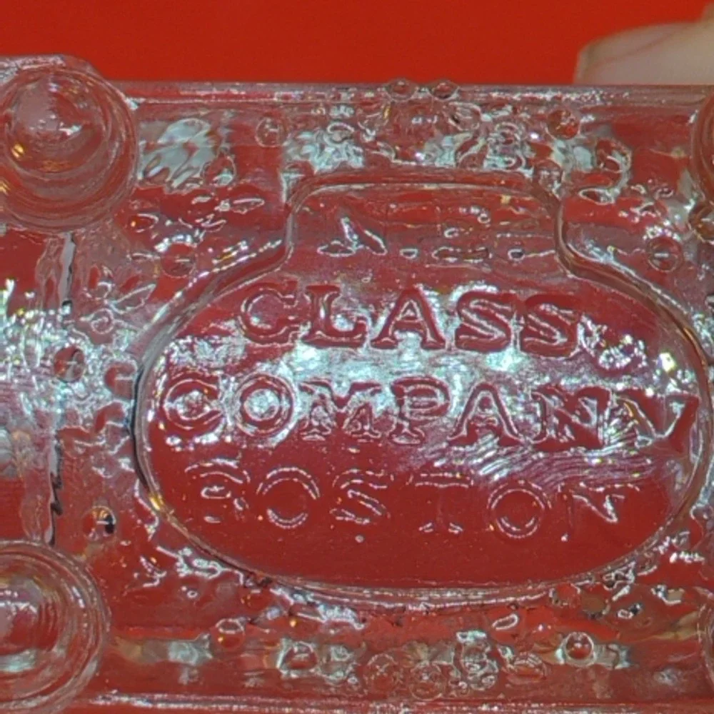 Antique New England NE Glass Company Boston Lacy Salt Dip Cellar 1820-1850s Flaw